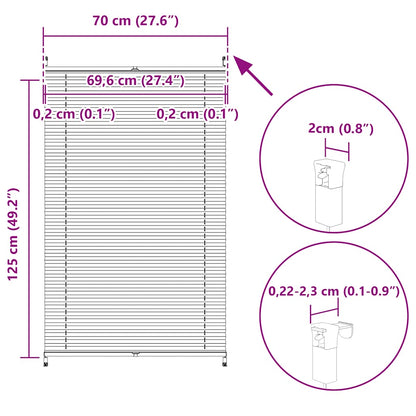 vidaXL Store plissé occultant 70 x 125 cm Blanc