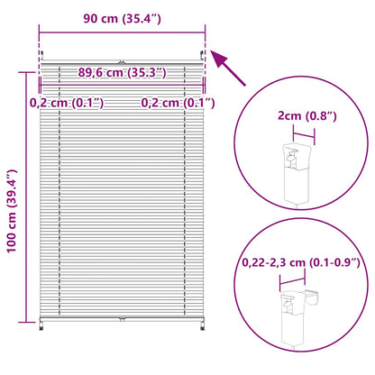 vidaXL Store plissé occultant 90×100 cm blanc
