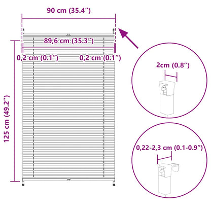 vidaXL Store plissé occultant 90 x 125 cm Blanc