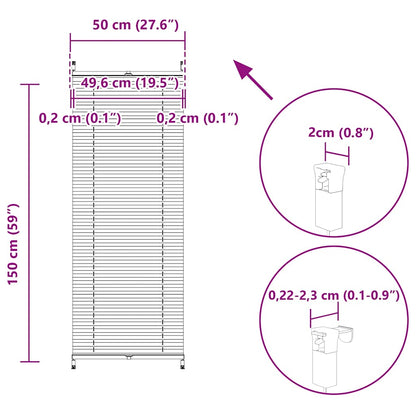 vidaXL Store plissé Store à plis Store plissé 50x150cm Crème
