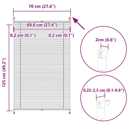 Store plissé enrouleur plissé 70x125cm Crème