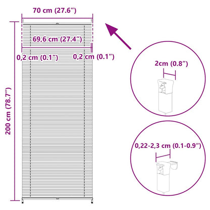 Store plissé enrouleur plissé 70x200cm Crème