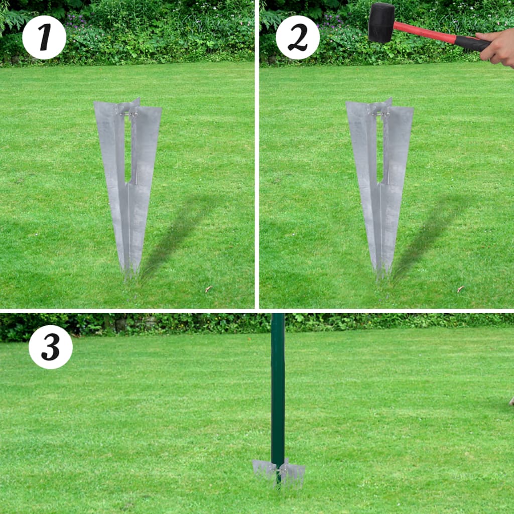 vidaXL Maschendrahtzaun mit Pfosten und Bodenhülsen Stahl 0,8x25 m
