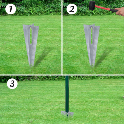 vidaXL Maschendrahtzaun mit Pfosten und Bodenhülsen Stahl 0,8x25 m