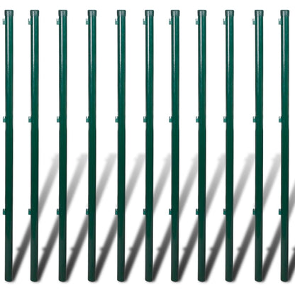 vidaXL Maschendrahtzaun mit Pfosten und Bodenhülsen Stahl 0,8x25 m