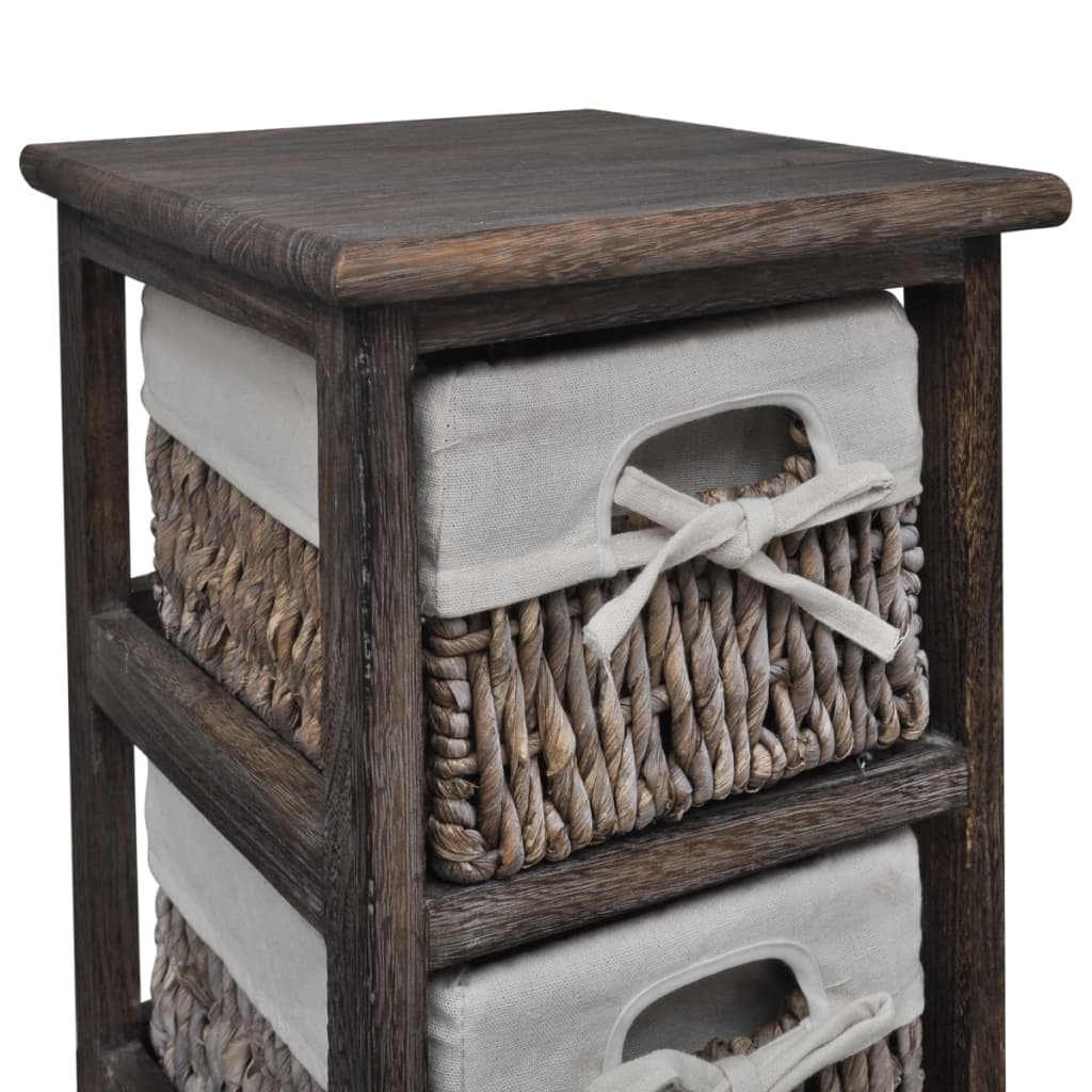 vidaXL Korbregal Holz mit 4 Körben Braun