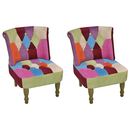 vidaXL Französische Stühle 2 Stk. Patchwork-Design Stoff