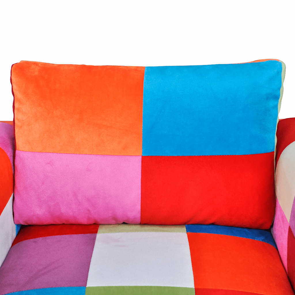 vidaXL Würfel-Sessel mit Verchromten Beinen Patchwork-Design Stoff