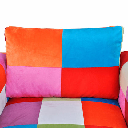 vidaXL Würfel-Sessel mit Verchromten Beinen Patchwork-Design Stoff