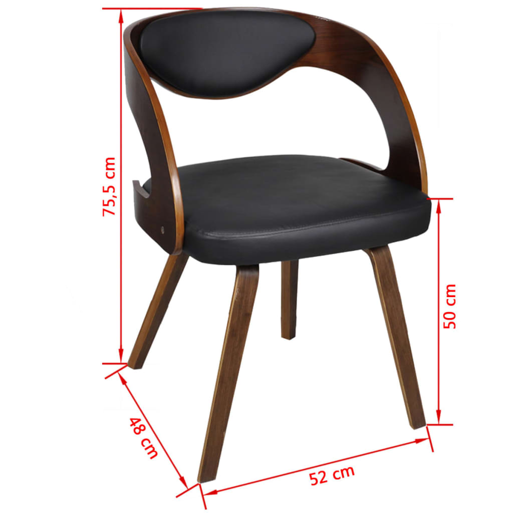 vidaXL Esszimmerstühle 4 Stk. Braun Bugholz und Kunstleder