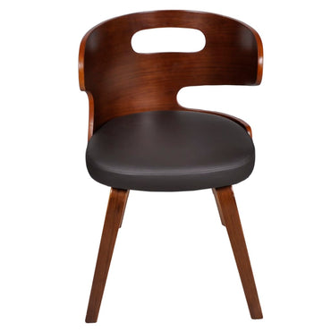 vidaXL Chaises de salle à manger 4 pcs Similicuir et bois courbé Marron