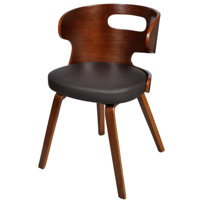 vidaXL Chaises de salle à manger 4 pcs Similicuir et bois courbé Marron