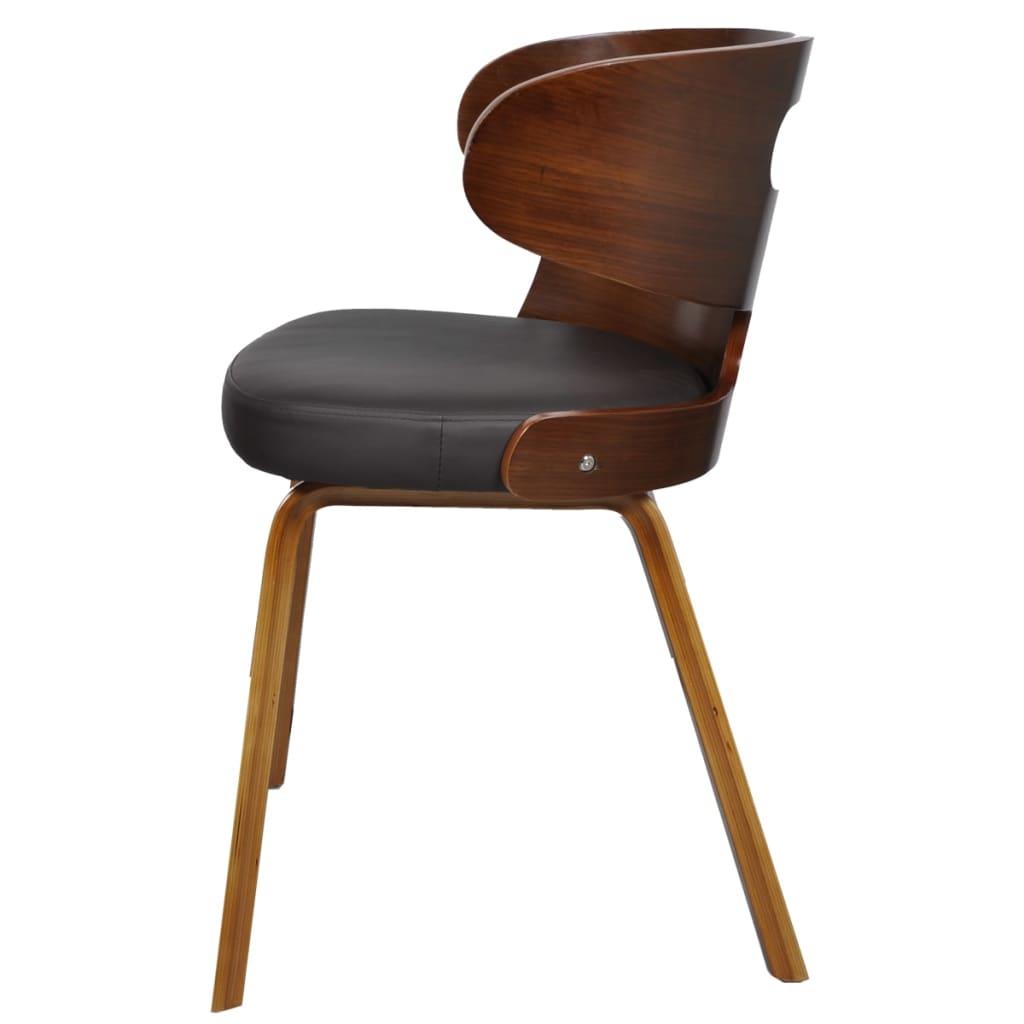 vidaXL Chaises de salle à manger 4 pcs Similicuir et bois courbé Marron