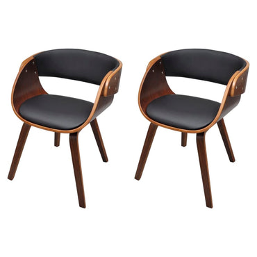 vidaXL Chaises de salle à manger 2 pcs Marron Bois courbé et similicuir