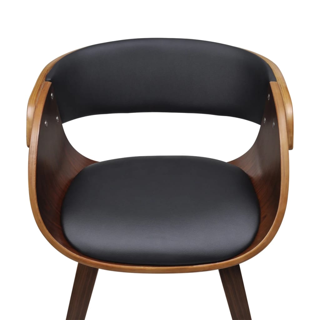 vidaXL Chaises de salle à manger 4 pcs Similicuir et bois courbé marron