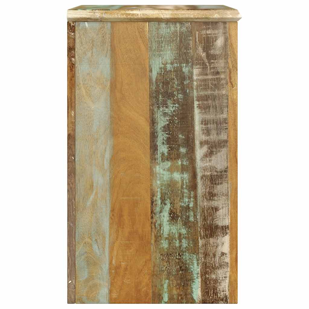 vidaXL Table d'appoint avec 1 tiroir et 1 porte, en bois de récupération