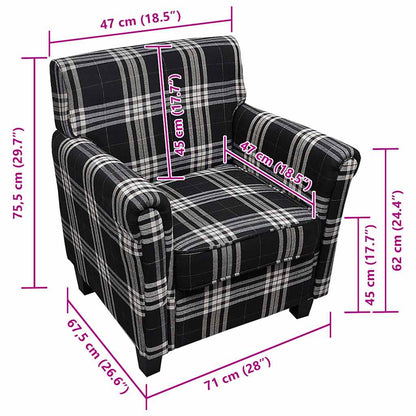 vidaXL Sessel mit Sitzpolster Schwarz Stoff