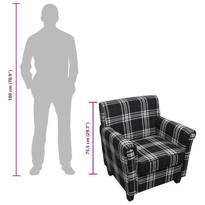 vidaXL Sessel mit Sitzpolster Schwarz Stoff