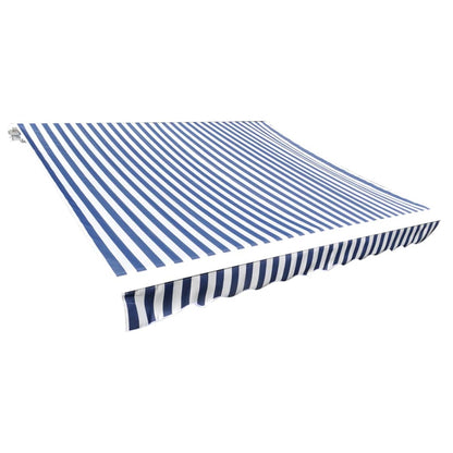 vidaXL Markisenbespannung Canvas Blau & Weiß 4x3 m (ohne Rahmen)