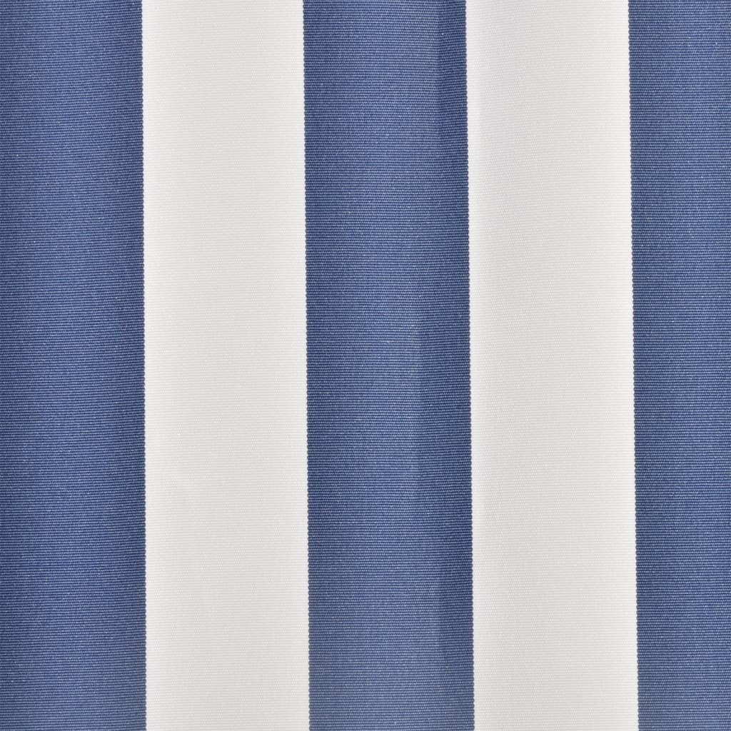 vidaXL Markisenbespannung Canvas Blau & Weiß 4x3 m (ohne Rahmen)