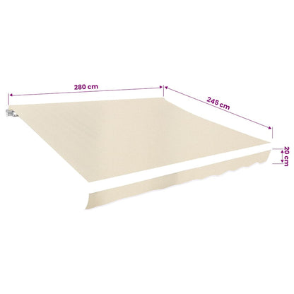 vidaXL Toile de store banne toile crème 3 x 2,5 m (sans armature)
