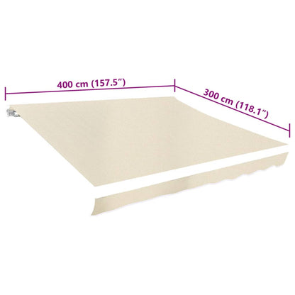 vidaXL Toile de store banne en toile écrue 4x3 m (sans cadre)
