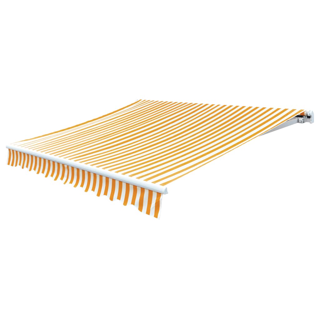 vidaXL Toile de store banne Canvas jaune et blanc 6x3 m (sans armature)