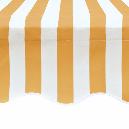 vidaXL Toile de store banne Canvas jaune et blanc 6x3 m (sans armature)