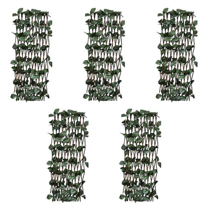 vidaXL Weidengitter 5 Stk. mit künstlichen Blättern 180×90 cm