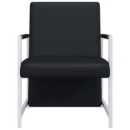 vidaXL Sessel mit Verchromten Beinen Schwarz Kunstleder