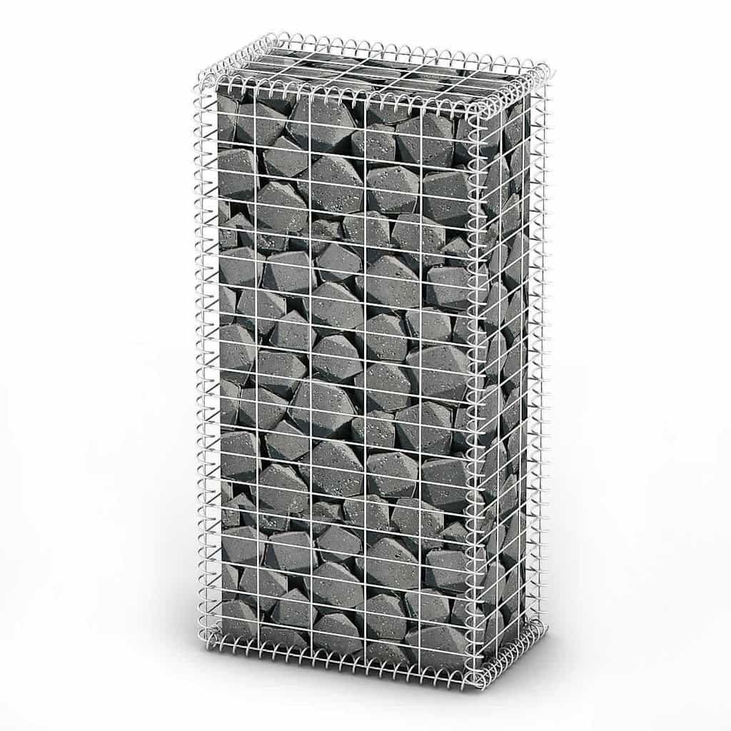 vidaXL Gabionenkorb avec couvercles, en fil de fer galvanisé 100 x 50 x 30 cm