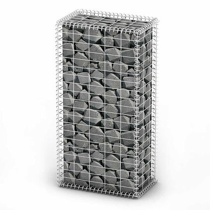vidaXL Gabionenkorb avec couvercles, en fil de fer galvanisé 100 x 50 x 30 cm
