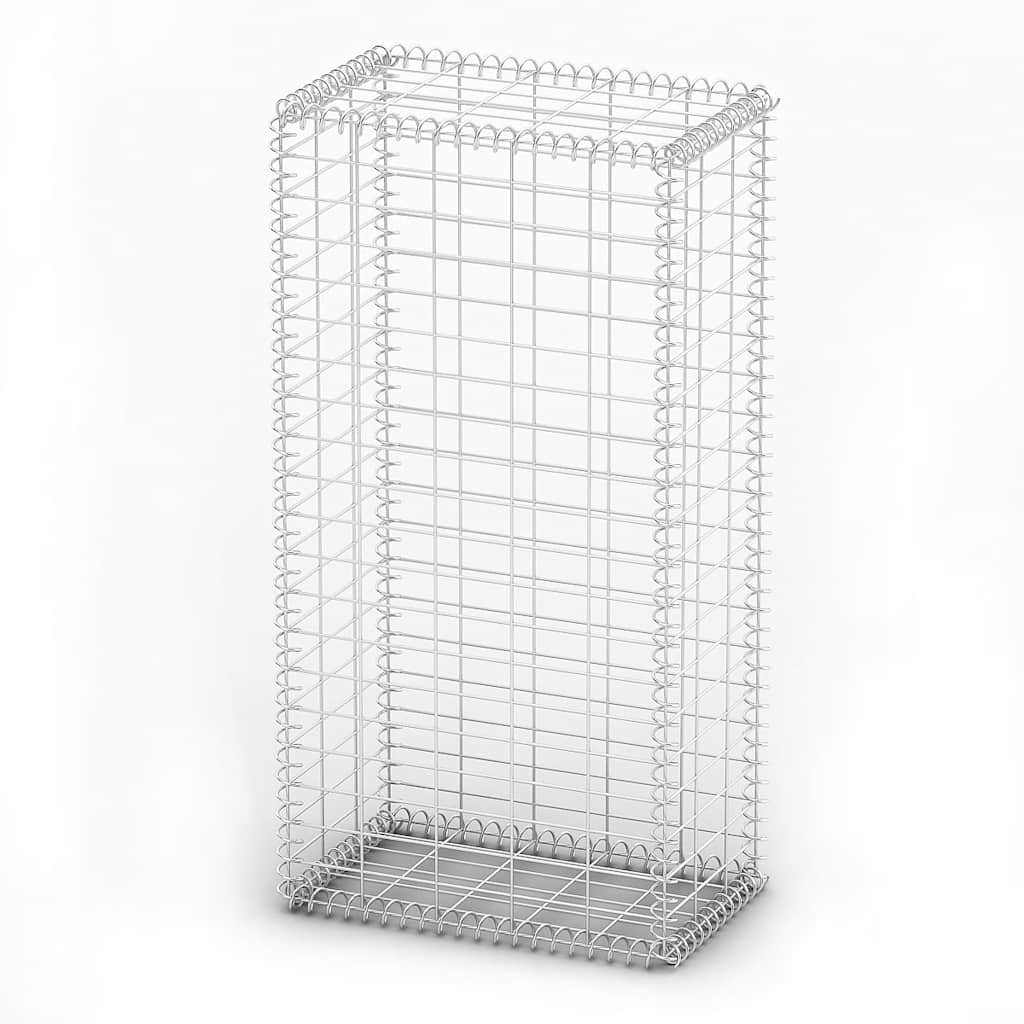 vidaXL Gabionenkorb avec couvercles, en fil de fer galvanisé 100 x 50 x 30 cm