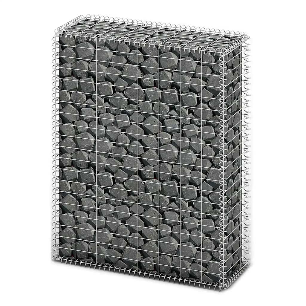 vidaXL Gabionenkorb mit Deckeln, verzinkter Draht, 100 x 80 x 30 cm