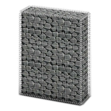 vidaXL Steinkorb Gabione mit Deckeln Verzinkter Draht 100×80×30 cm