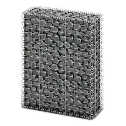 vidaXL Gabionenkorb mit Deckeln, verzinkter Draht, 100 x 80 x 30 cm