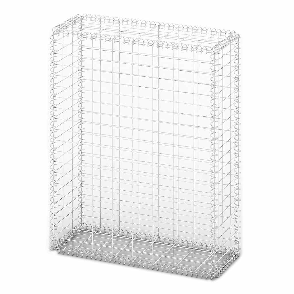 vidaXL Gabionenkorb mit Deckeln, verzinkter Draht, 100 x 80 x 30 cm