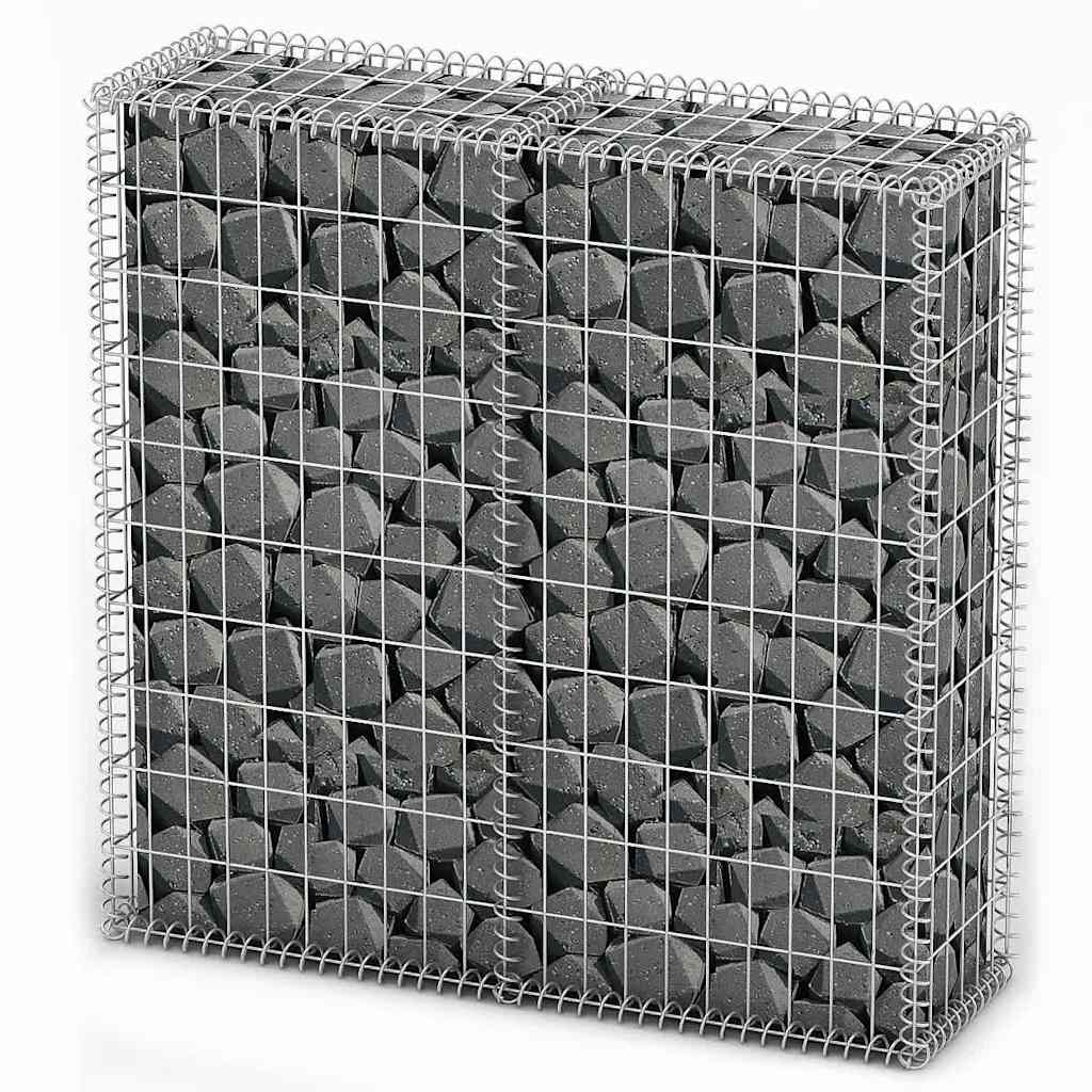 vidaXL Gabionenkorb avec couvercles, fil galvanisé 100×100×30 cm