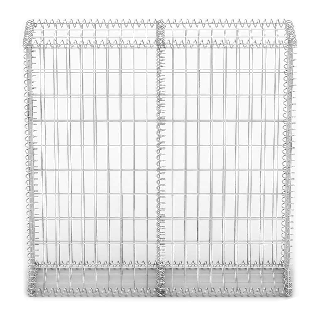 vidaXL Gabionenkorb avec couvercles, fil galvanisé 100×100×30 cm