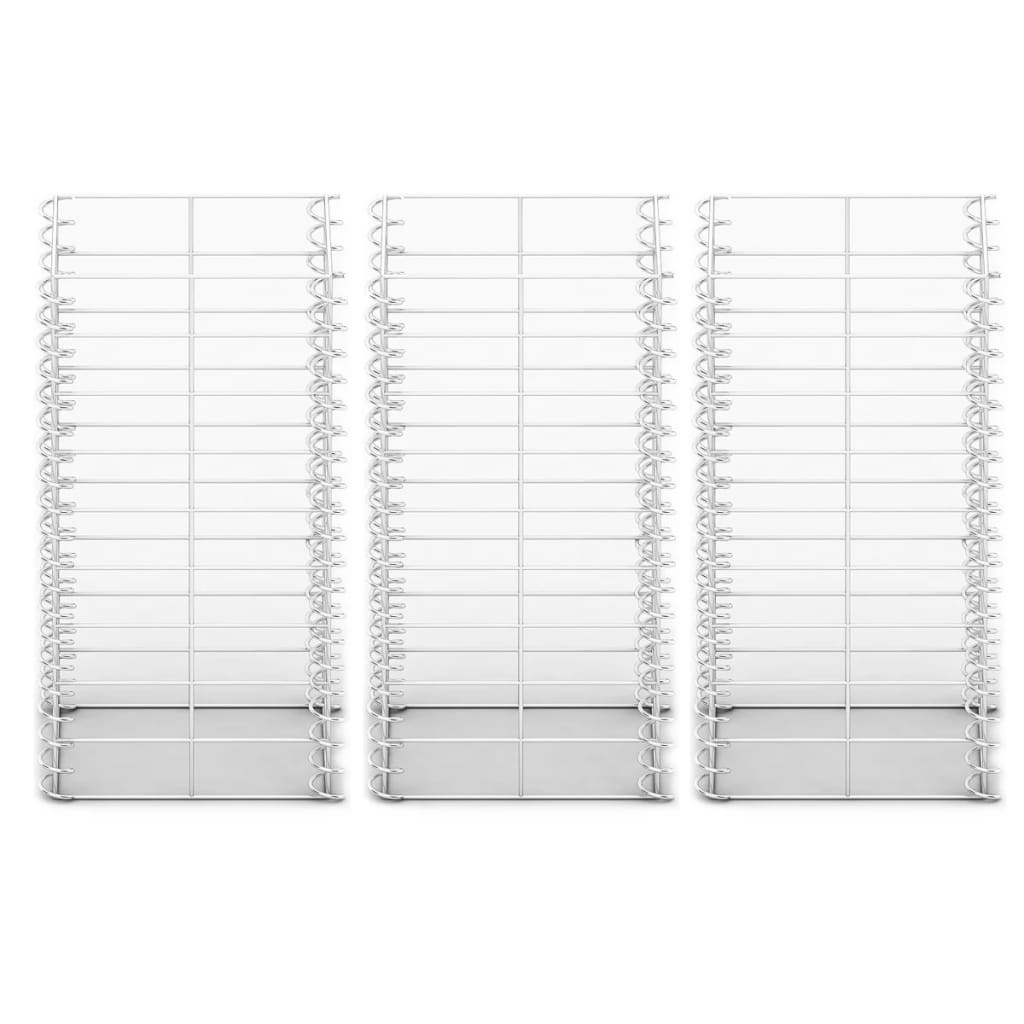 vidaXL Gabionen-Set 3-tlg. Verzinkter Draht 25×25×50 cm