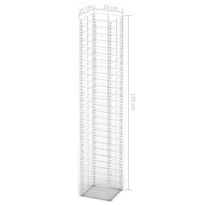 vidaXL Gabionen-Set 3-tlg. Verzinkter Draht 25×25×150 cm