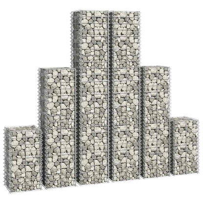 vidaXL Gabionen-Set 6-tlg. Verzinkter Draht