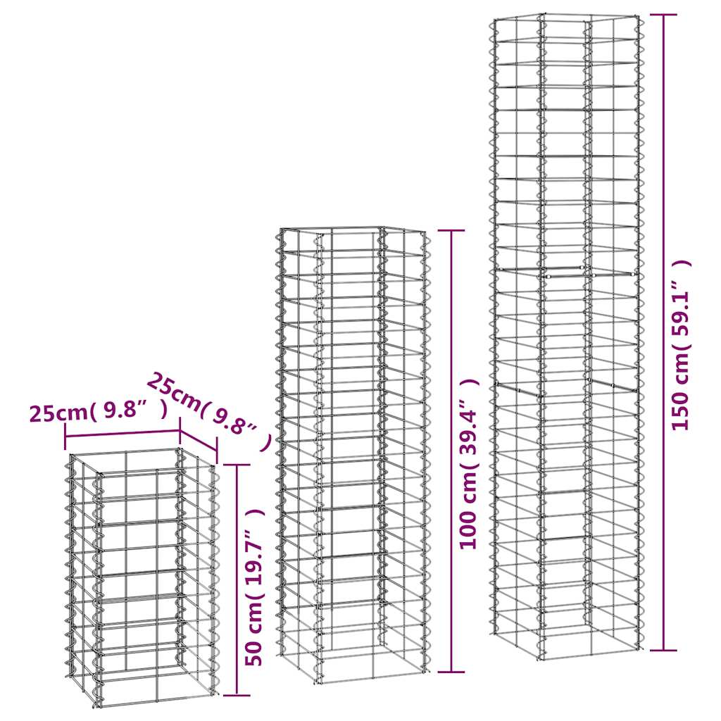 vidaXL Gabionen-Set 6-tlg. Verzinkter Draht