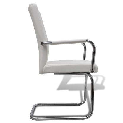 vidaXL Chaises cantilever 4 pcs Similicuir blanc