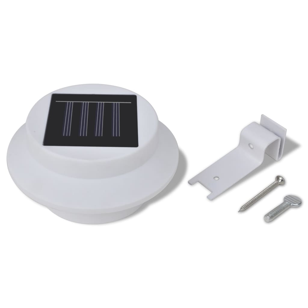 6x lampe d'extérieur, ensemble solaire, lumière de clôture, lumière de gouttière blanche