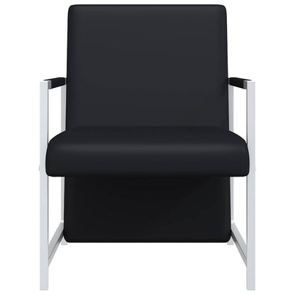 vidaXL Sessel 2 Stk. Verchromtes Gestell Schwarz Kunstleder