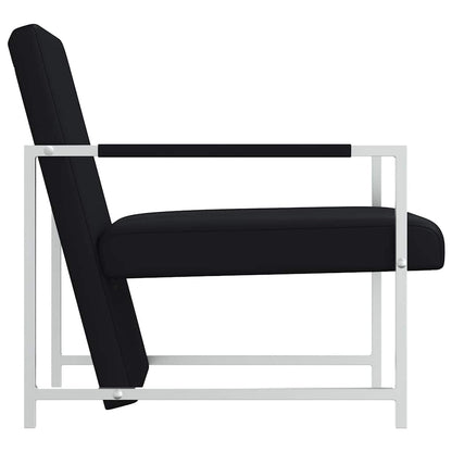 vidaXL Sessel 2 Stk. Verchromtes Gestell Schwarz Kunstleder