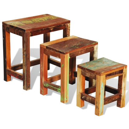 vidaXL 3-tlg. Satztisch-Set Vintage Altholz