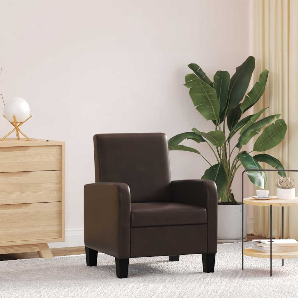 vidaXL Sessel Braun Kunstleder