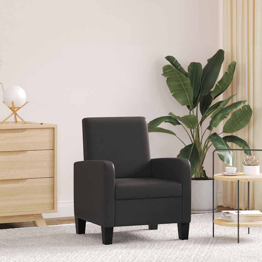 vidaXL Sessel Schwarz Kunstleder